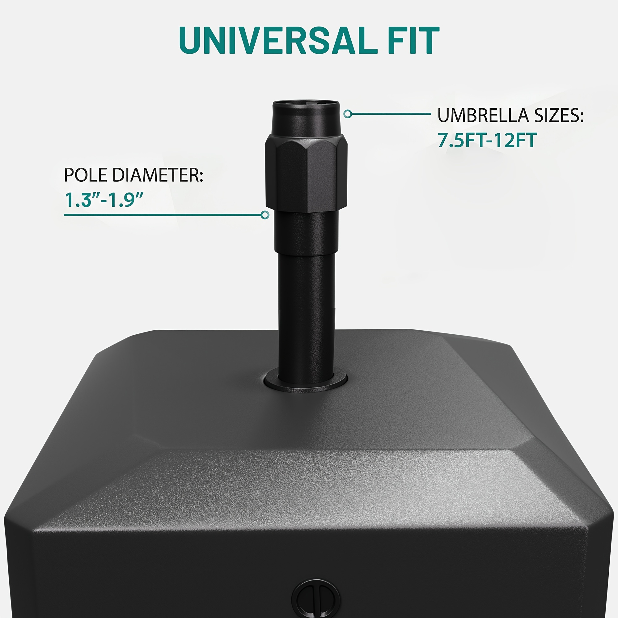 [Heavy-Duty Umbrella Base] 124lbs Heavy-Duty Mobile Umbrella Base with Wheels & Weighted Base Suitable for 1.3