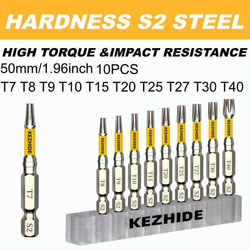 T7-t40 Torx Wear-resistant Magnetic Premium S2 /4" Shank Screwdriver Bits