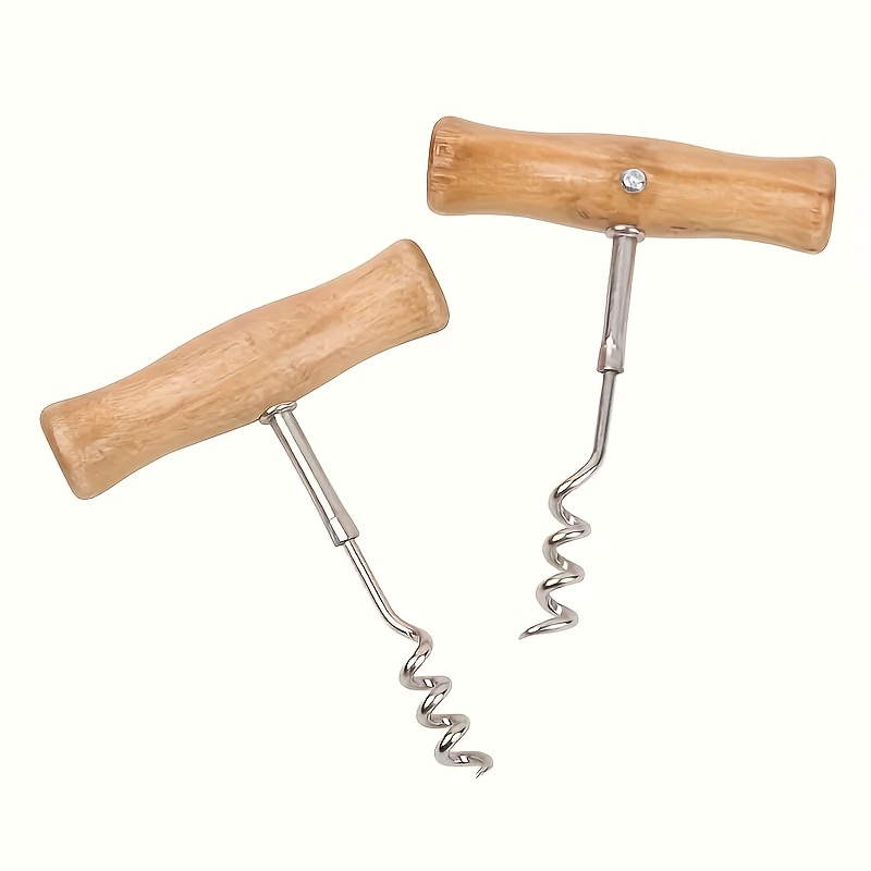 TEMU 2 pièces Ouvre-Bouteilles Manuel à pour Bière et Vin, Idéal pour Camping et Fêtes, , Ouvreur de Vin et Champagne, Décapsuleur Spirale