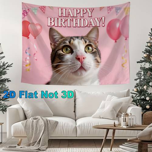 item picture 2d flat 1pc of a cat patterned party banner backdrop cloth used for bedrooms birthday parties a must have for celebrations multiple sizes for valentines day easter christmas