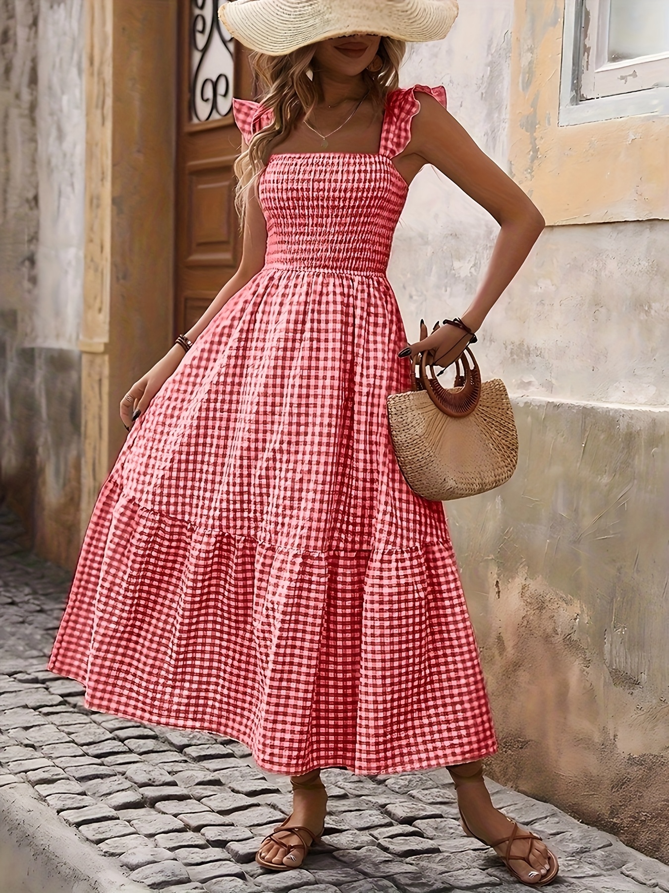 random floral print spaghetti strap vacation - Temu Germany