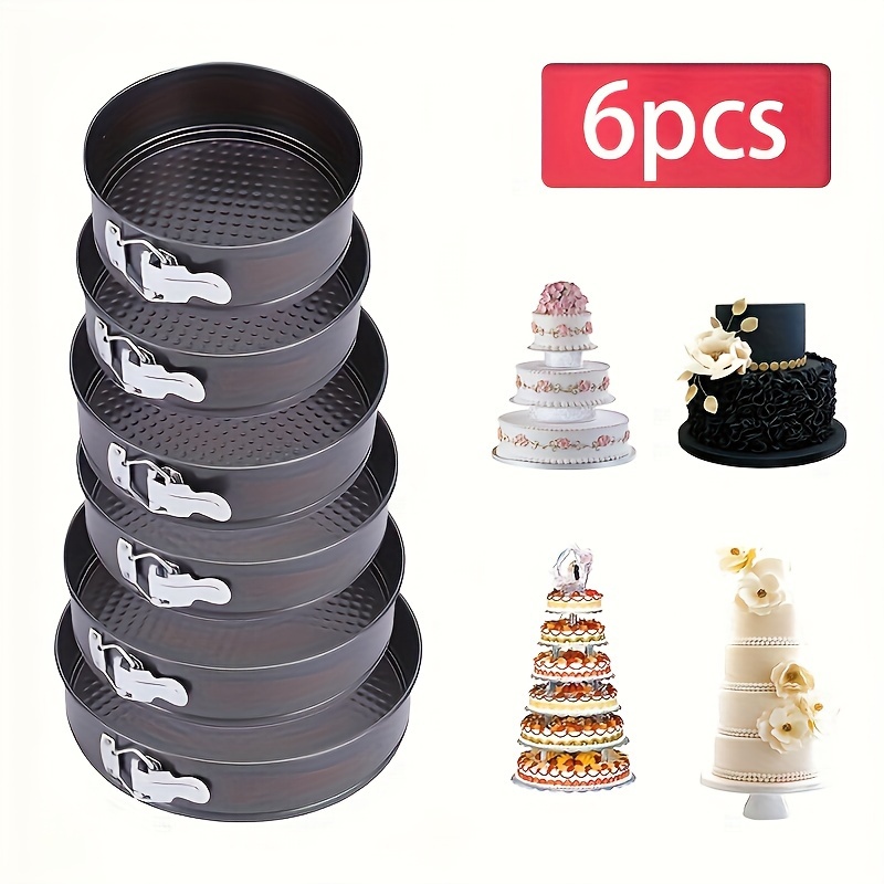 

6pcs Moules à Gâteau Ronds Antiadhésifs avec Fond Amovible - Parfaits pour Chiffon, Cheesecakes & Plus - Idéaux pour Noël, Halloween, Pâques, Thanksgiving - de Cuisine en Fonte