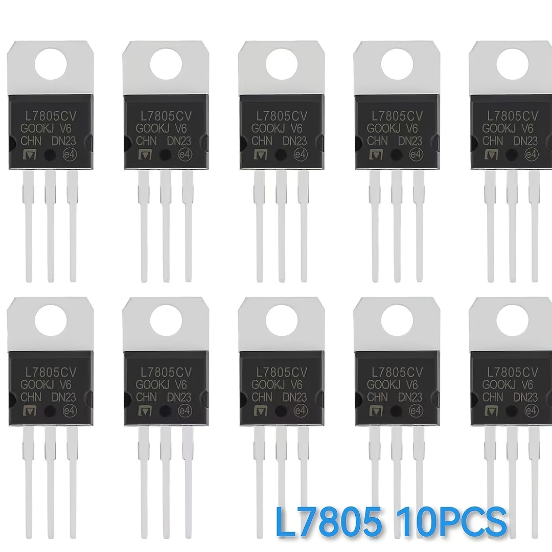 TEMU L7805cv L7805 7805 Voltage Regulator Ic | 5v Fixed Positive Output, 1.5a, To-220 Package - Linear Regulator, For Power Supplies, Arduino,