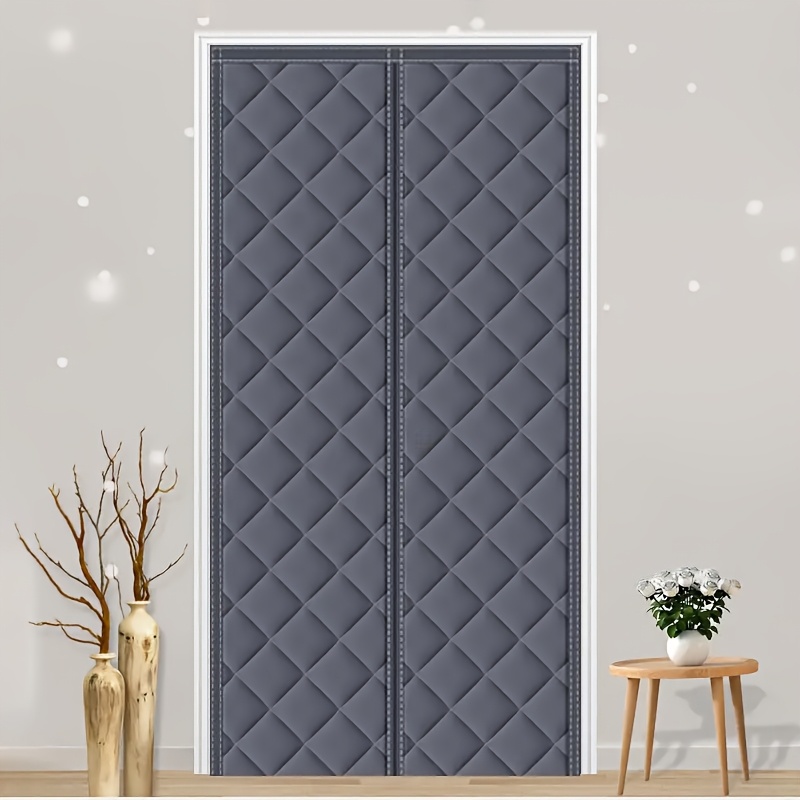 

1pc Contemporary Magnetic Door Curtain, Knit Polyester, Unlined Room Divider, Machine Washable, Urban Theme, No Electricity Needed