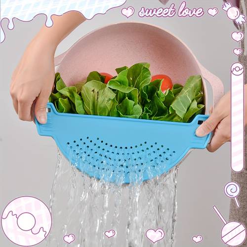 1 drainer pp material pot edge vegetable drainer household drainer with splash guard