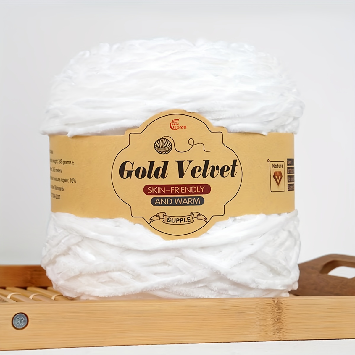 Image of 245g/bundle Velvet Chenille Yarn, Beautiful , Fine And Soft, Warm And Comfortable, Easy To Knit, For Knitting Sweaters, Coats, Scarves, Hats, Gloves, Blankets, And Home Textiles, Diy High-end Crafts