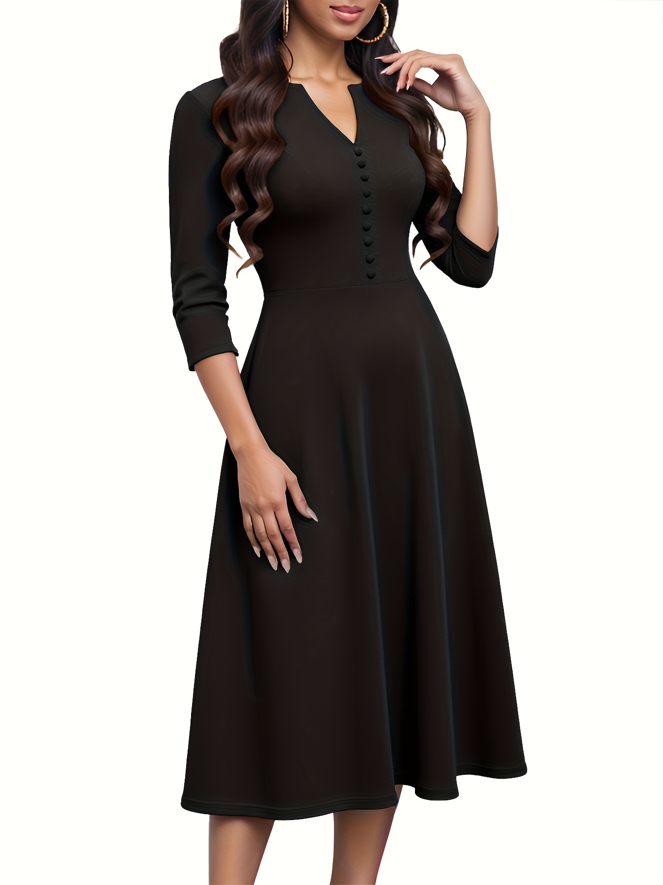 women's elegant 3/ sleeve church dress cocktail party formal women's tight  dress | Shop Now For Limited-time Deals | Temu