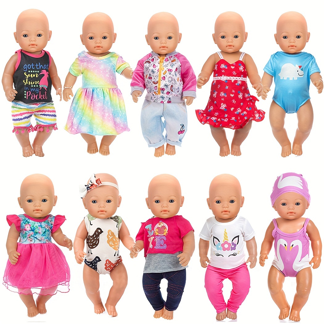 

10 Sets Doll Clothes For 43cm/ 17 Inch Baby Dolls (not Doll)