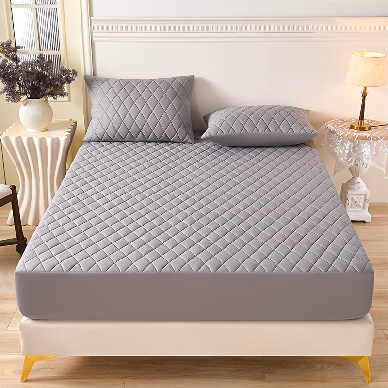 1pc luxurious ultra soft and comfortable fitted sheet thickened mattress protector with quilted padding layered fitted sheet pillowcases not included all in one bedding mattress cover ideal for bedrooms hotels guest rooms Product details 14