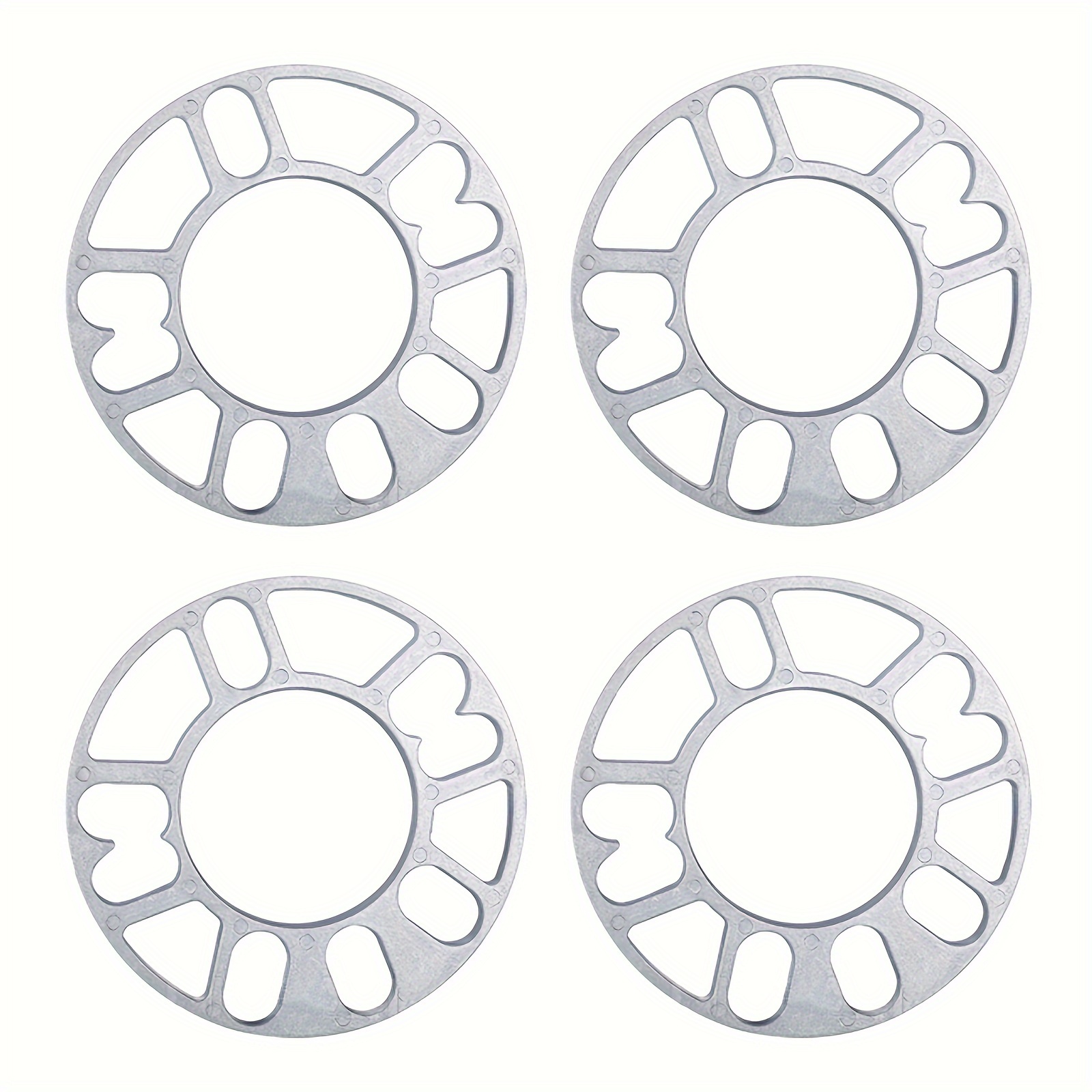 

Universal Aluminum Alloy Wheel Adapter Flange Pads, 4-pack, 3mm/5mm/8mm/10mm Thickness, 4/5/6 Hole Design For Et Adjustment