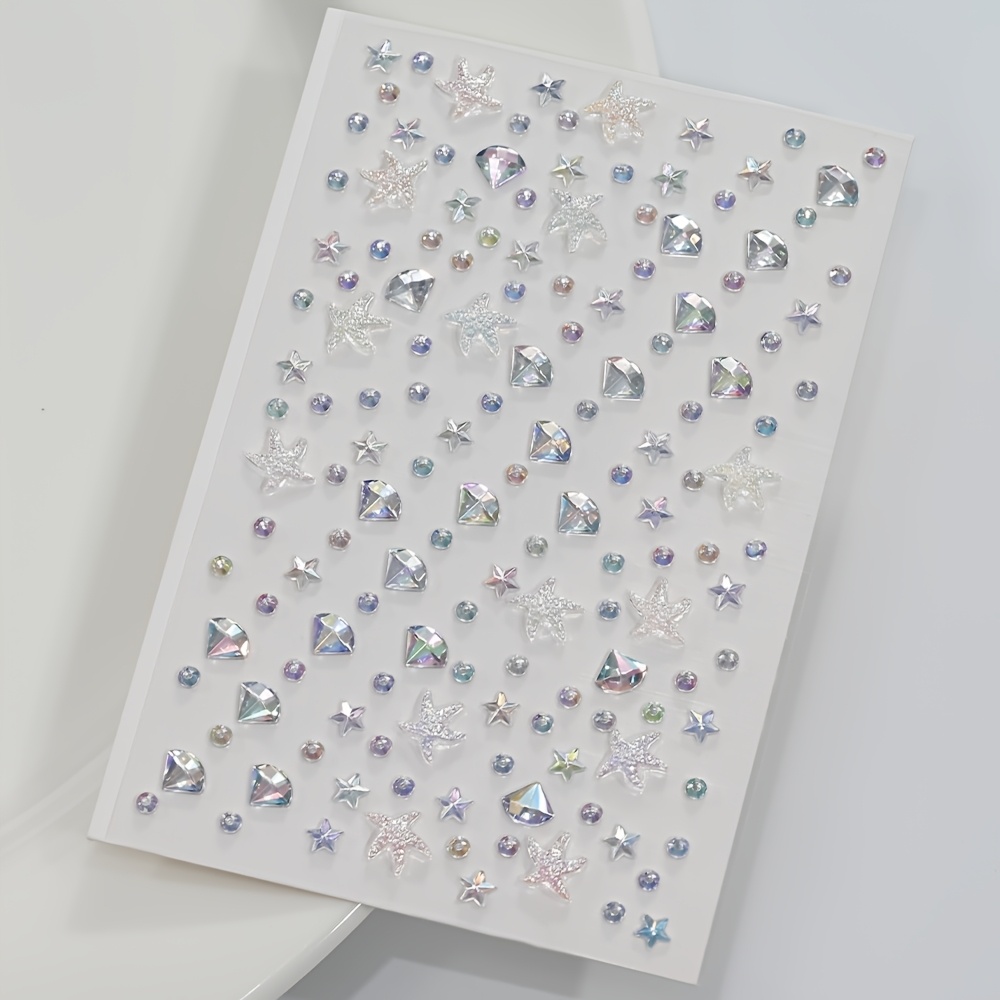 TEMU Adesivi Olografiche per , Strass Iridescenti e Decorazioni Autoadesive con Strass per per Festival, Feste, Cosplay, Rave, Halloween, Accessori