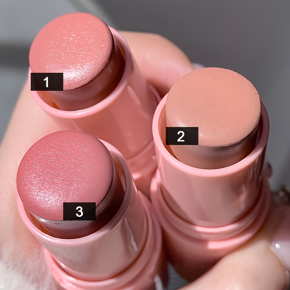 TEMU 3pcs Powder Blusher Stick Set - Multifunctional, Matte, Powder Blusher Cream, Suitable For Daily Natural Makeup - Very Suitable For Makeup, Suitable For Day Gift