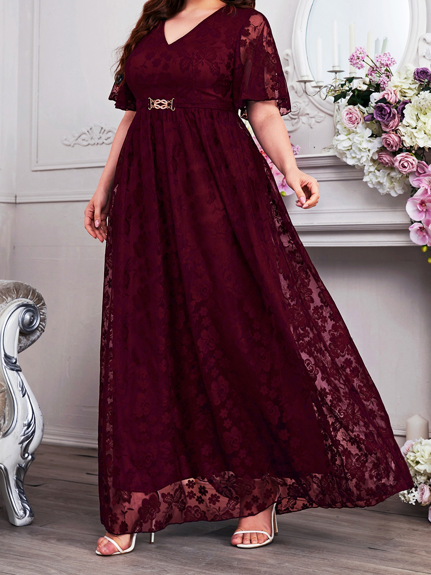 chinese dress ladies Ombreprom Wedding Dress Off-The-Shoulder Chiffon Sweetheart Floor Length Lace Bridal Gown main image 1