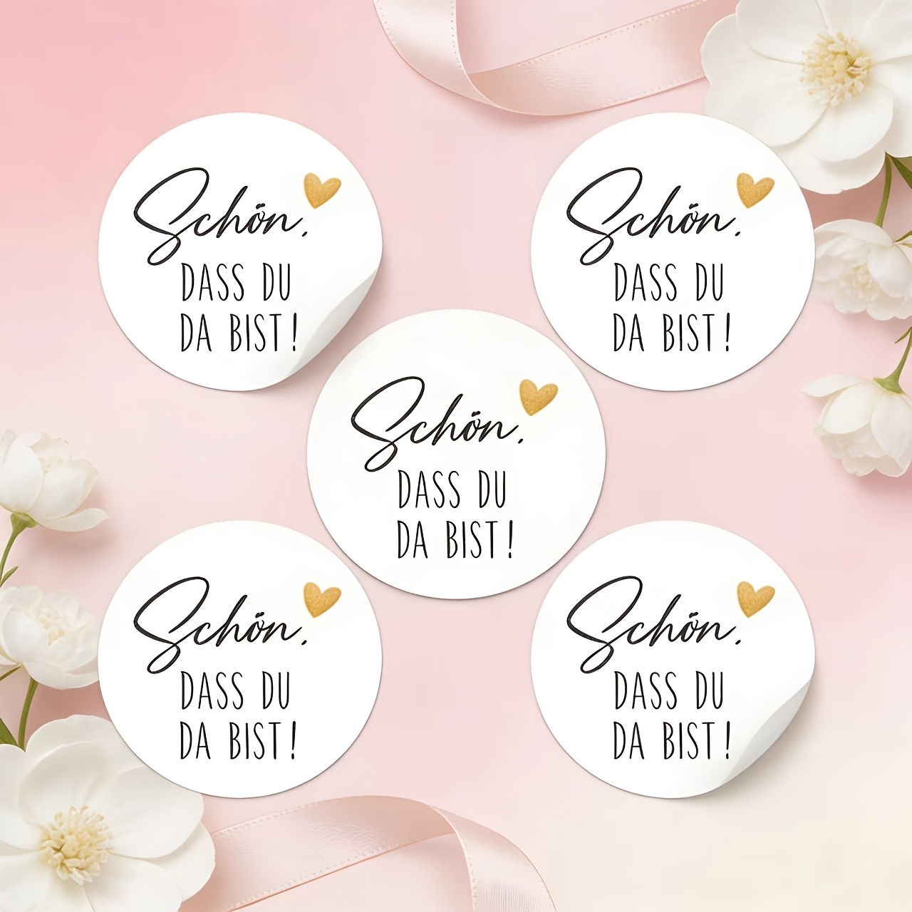 Image of 8-sheet/96pcs Wedding Favor Tags, German "" Thank You Gift Tags, 4cm Labels For Party Table Decorations, Guest Favors, And Birthday Celebrations