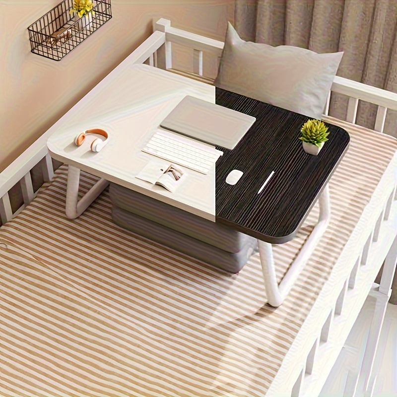 Mesa de cama plegable para cama con soporte para tazas, mesa de estudio  para mesas de cama para comer y portátiles, perfecta para el hogar,  oficina