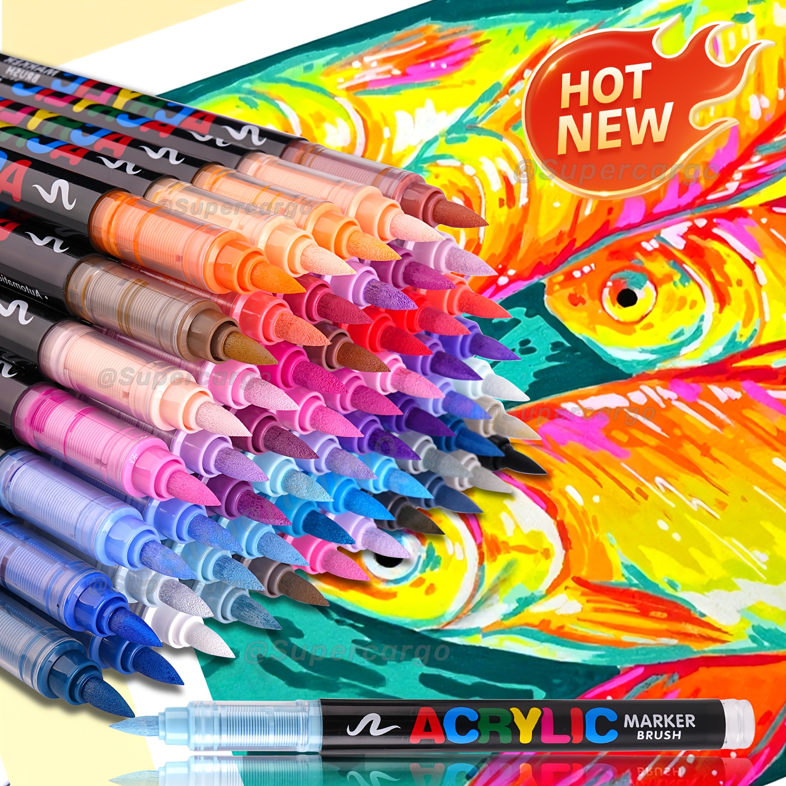 GUANGNA 288/168/120 Kleuren Rechte Vloeibare Acrylmarker Set, Nieuw Ontwerp voor Steenschilderen, Pompoen, Stenen, Canvas, Hout & Keramiek