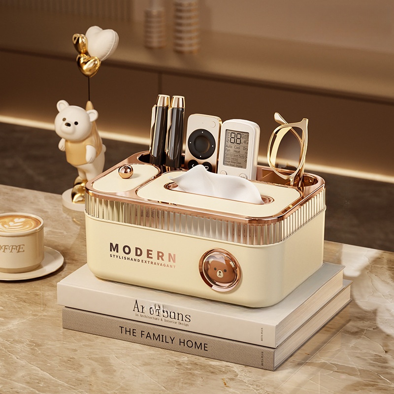 1 multi functional tissue box organizer with divided storage compartments for remote controls toothpicks and small items ideal for living room dining table coffee table suitable for home office dorm use desk drawer organizer for home storage Product details 5