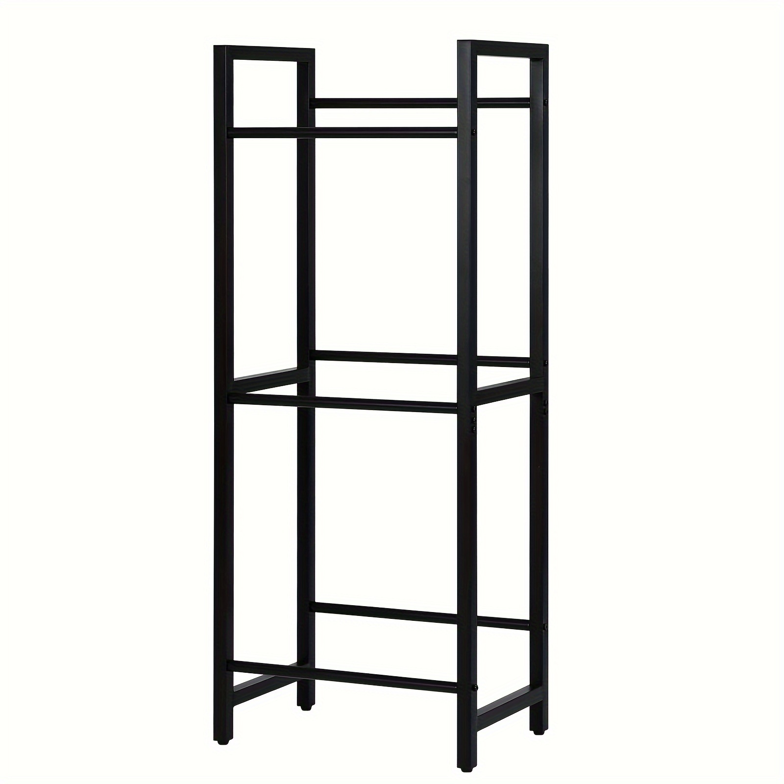 Image of 1pc 3-tier Beverage Crate Rack, Designed To Hold 3 Beverage Crates, Provides Stable Support And Space, Made Of Metal, Angle Design With Feet, Rust-resistant Finish, Black Finish