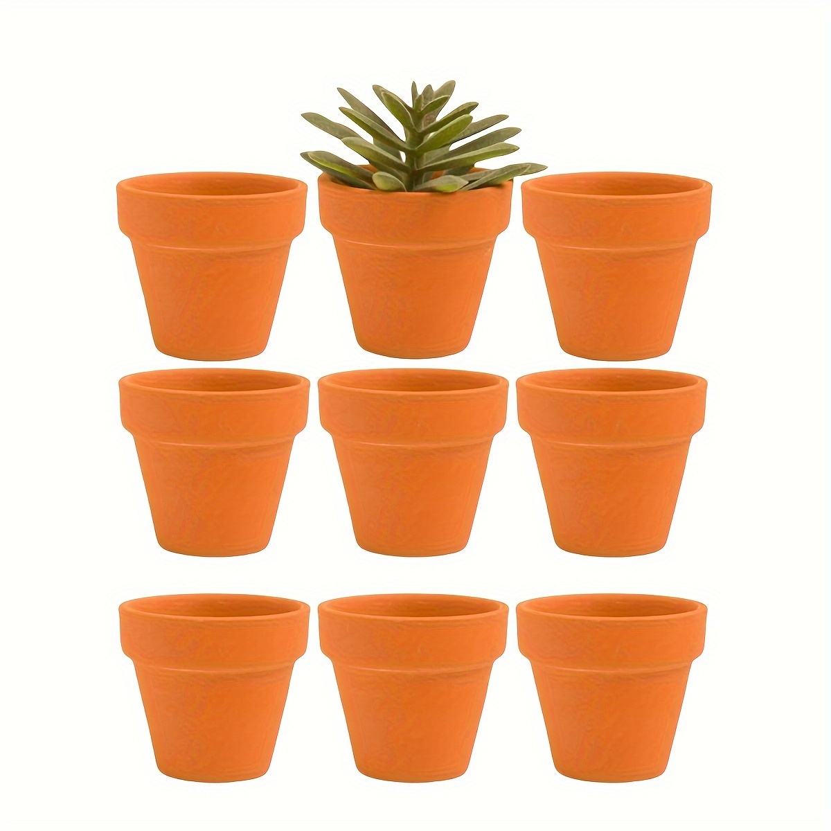 

Lot de 9 pots de style en cuite pour plantes grasses - Pots de fleurs ronds en céramique avec des trous de drainage, polie pour plantes d'intérieur et d'extérieur, cactus, artisanat