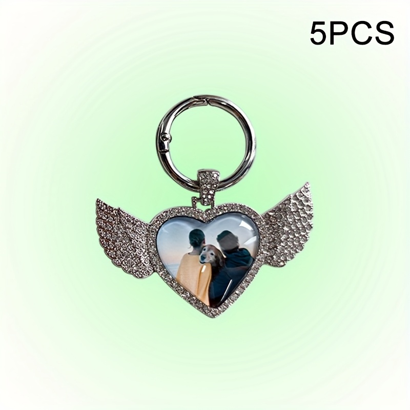 TEMU Portachiavi personalizzato in stile retr簷 con ali + cuore in di , stile retr簷, facile da trasportare, regalo a tema festivo, souvenir,