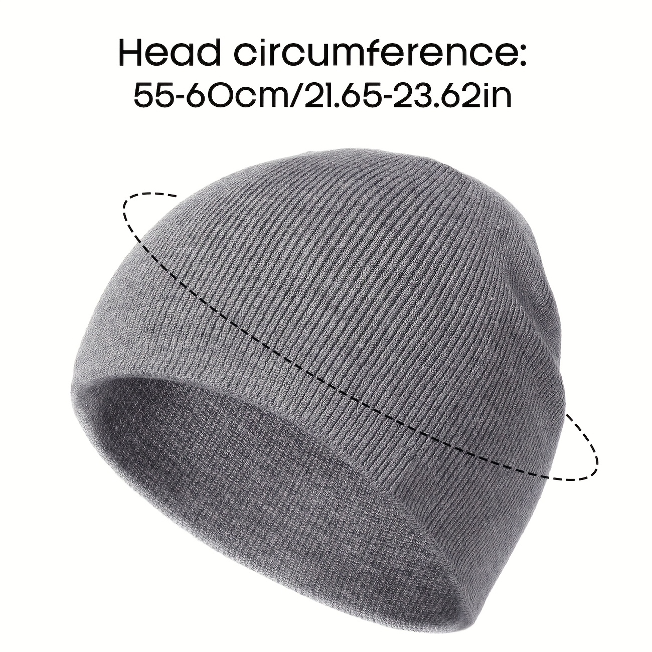 double layer beanie hats men women ultra soft stretchy  display picture 2