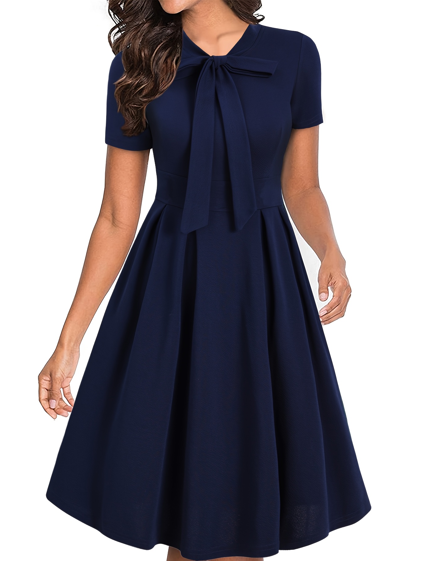 knee length navy blue casual dress - Bahrain