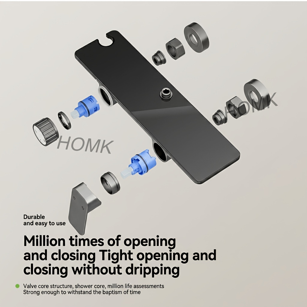 HOMK 4-In-1 Shower Panel System with Rainfall and Waterfall Outlets