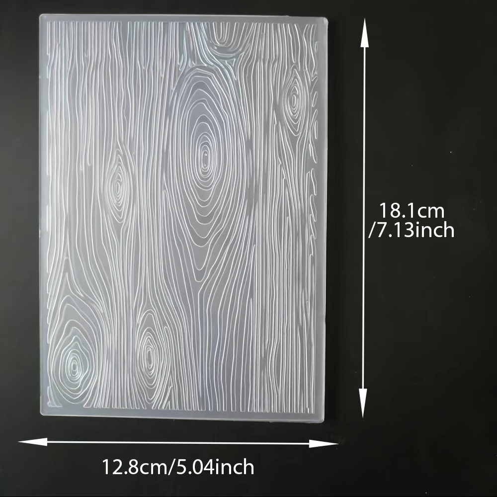 Image of Azsg Tree Ring Embossing Folder - Transparent Pvc Plate With Intricate Wood Grain Design For Diy Scrapbooking, Card Making & Paper Crafts, Card Making And Scrapbooking Supplies