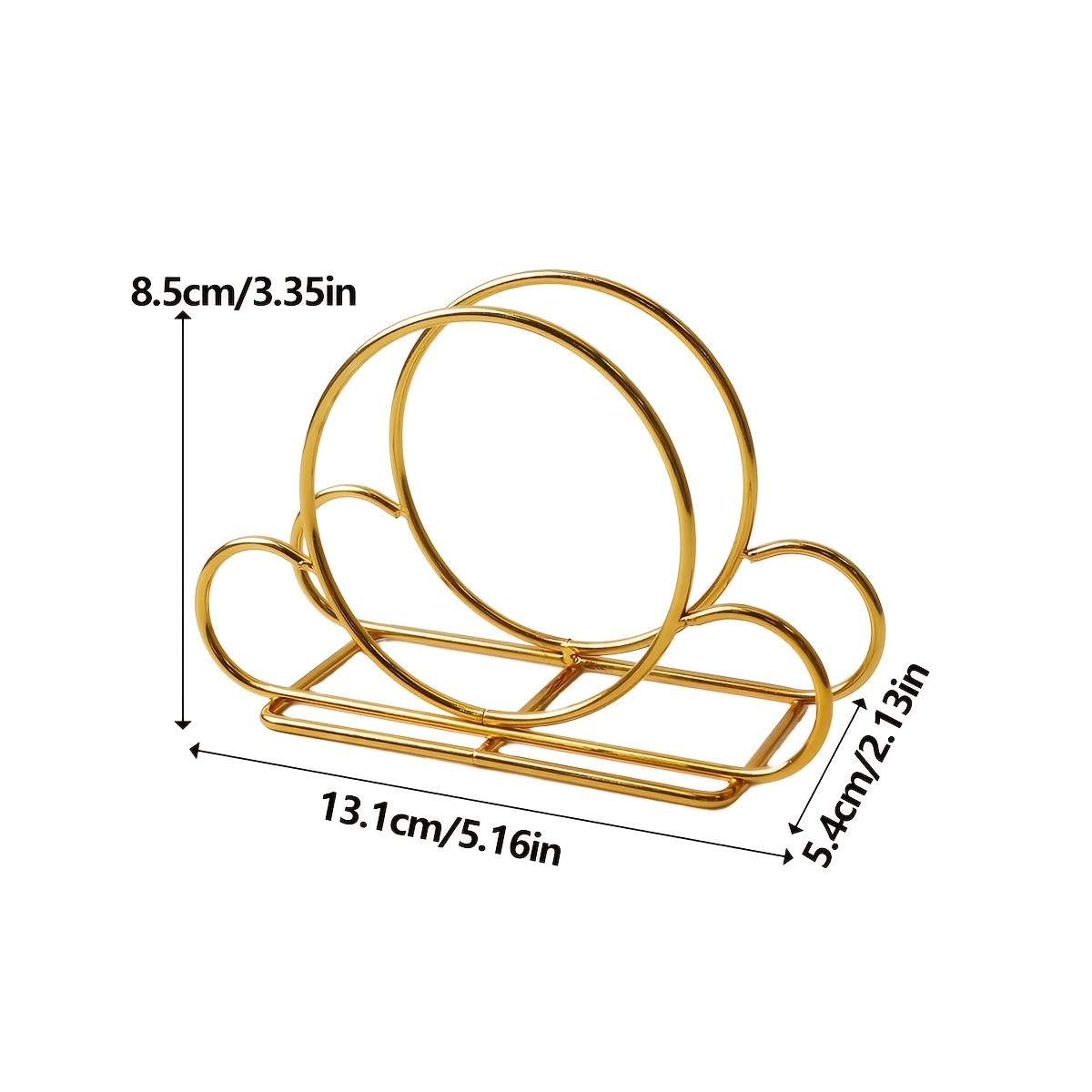 TEMU 1pc Home Iron Wrought Paper Tissue Holder, Desktop Tissue Storage Stand, Vertical Napkin Holder, Rack, Heart-shaped And Round Hollow-out Napkin