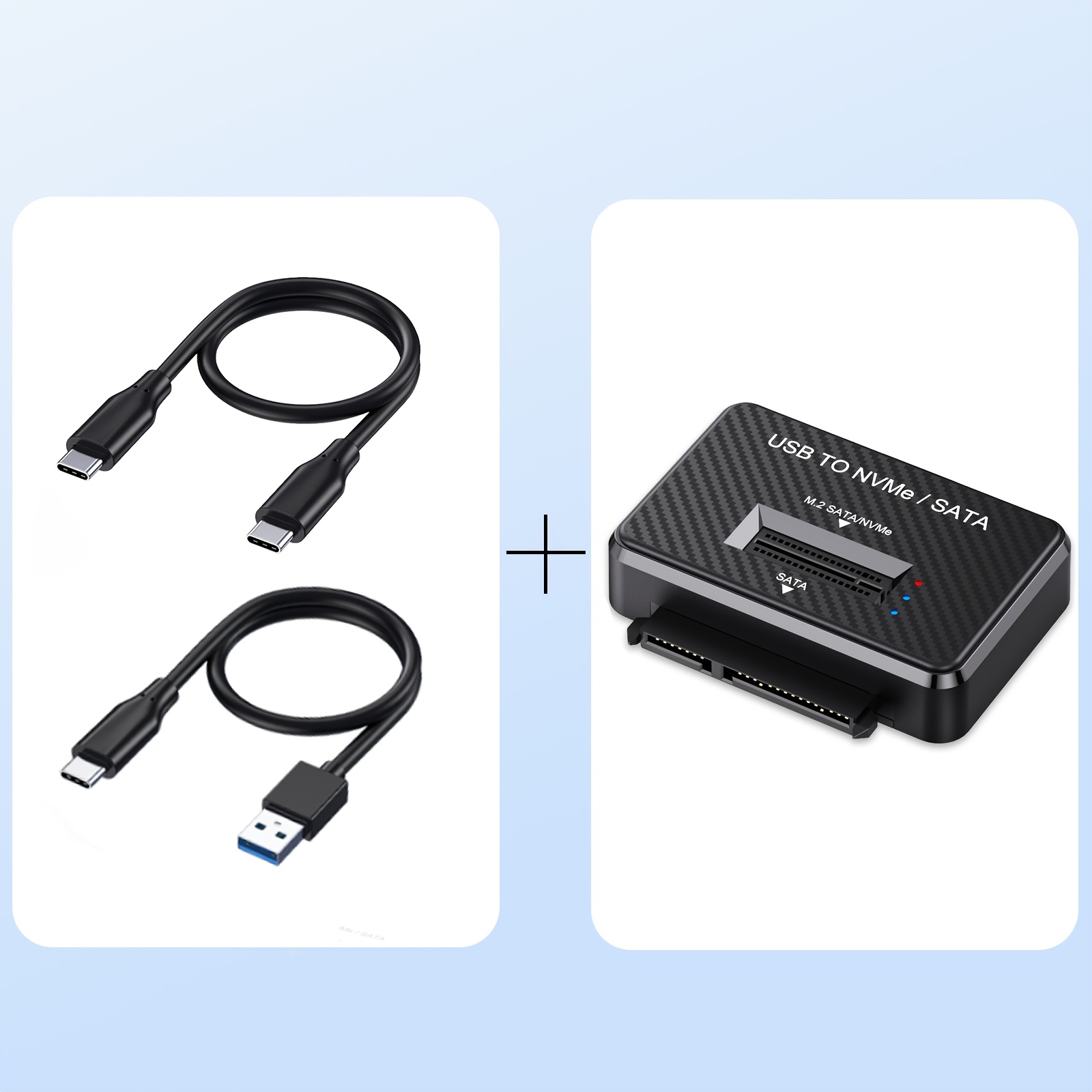 Station d'accueil portable pour NVMe vers USB 3.2 à 10 Gbps, conçue pour les SSD M.2. Cette boîtier externe prend en charge les SSD NVMe PCIe et SATA M.2, prenant en charge les tailles 2280, 2260, 2242 et 2230 – Image 3