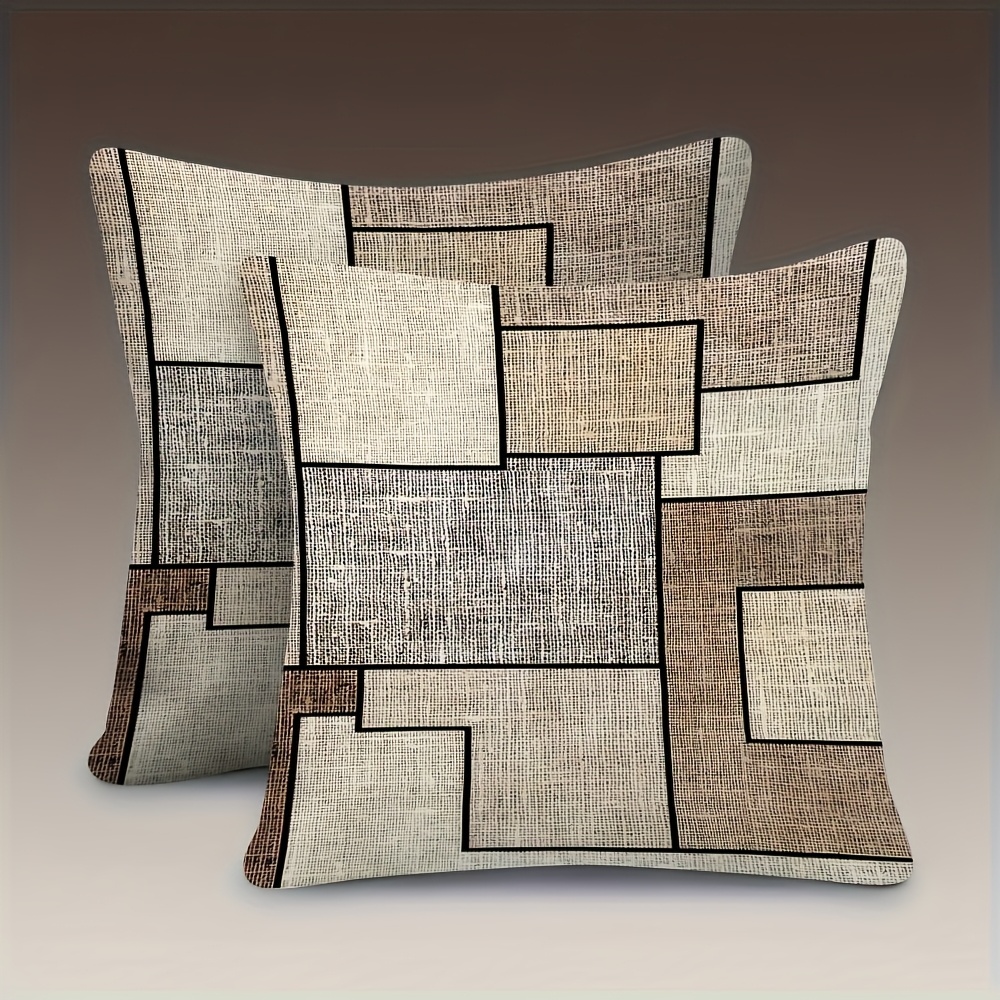 E-shop 2 Stück Weiche Kurzflor-Kissenbezüge - Doppelseitig Bedruckte Sofakissenhüllen, Ganzjahres-Wohnzimmer-Schlafzimmer-Sofa-Büro-Dekokissenbezüge,