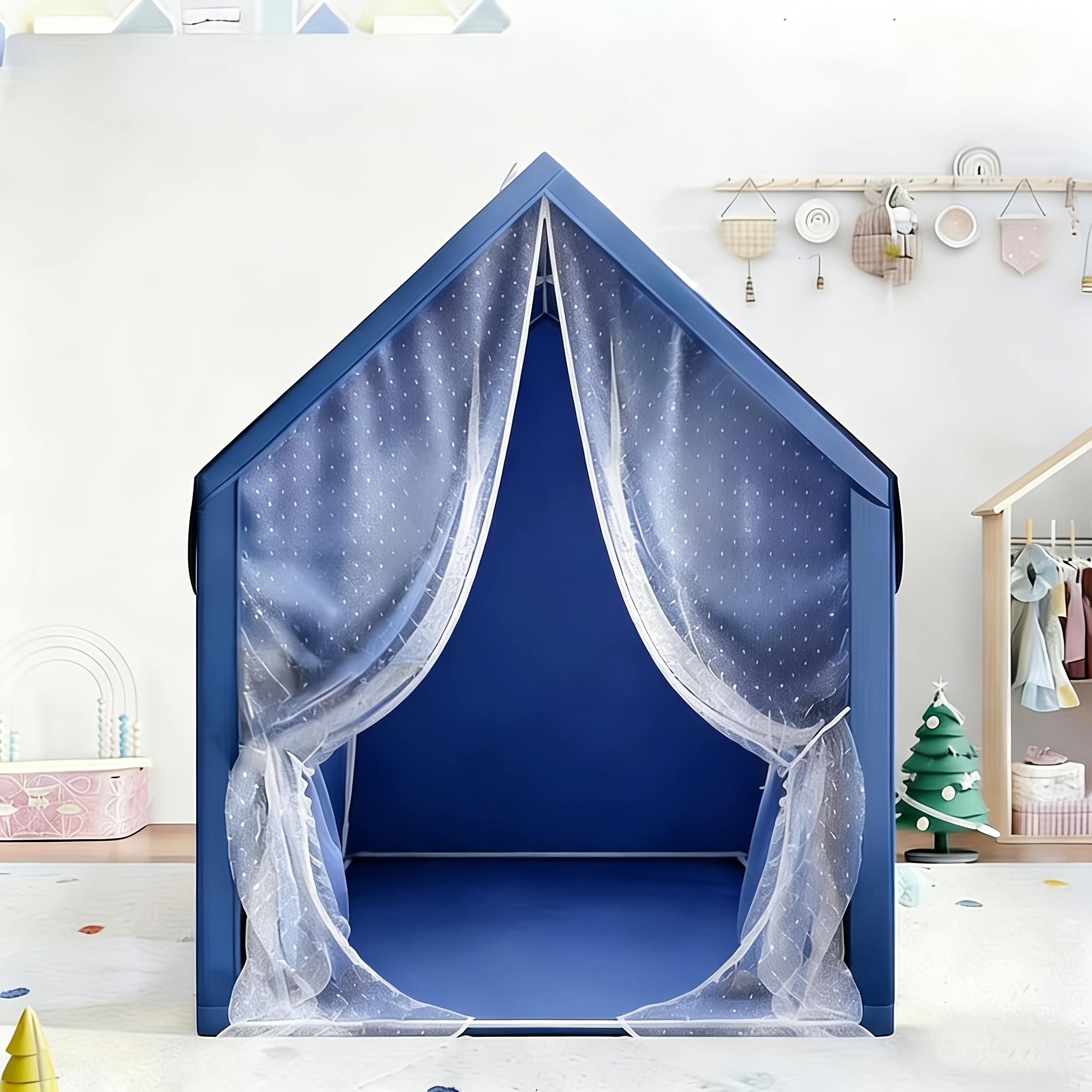 Image of [boys' House] Indoor Play Tent - Toy House Bedside Single Piece Set, Astronaut Theme Kids Toy, Christmas Birthday Gift (extra Decorations Not Included)