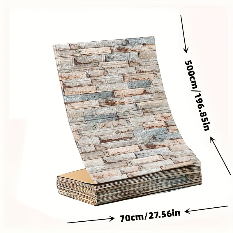 Image of Haitingshang Self-adhesive Waterproof Pvc 3d Textured Wallpaper - Continuous Panel For , Kitchen, Bathroom - Thick Film Suitable For Living Room, Bedroom, Balcony