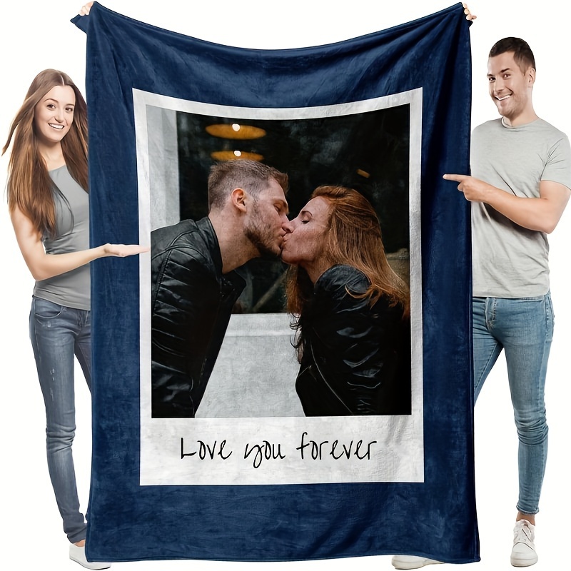 

Custom Photo Blanket For Couples - Soft, Cozy Flannel Throw For Boyfriend/girlfriend | Valentine's Day, Birthday, Anniversary Gifts | Comfort For Home, Office, Travel & Car