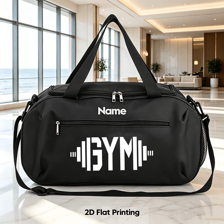 TEMU Custom Name Gym Bbq Fitness Bag, Sports Gym Travel Weekend Bag