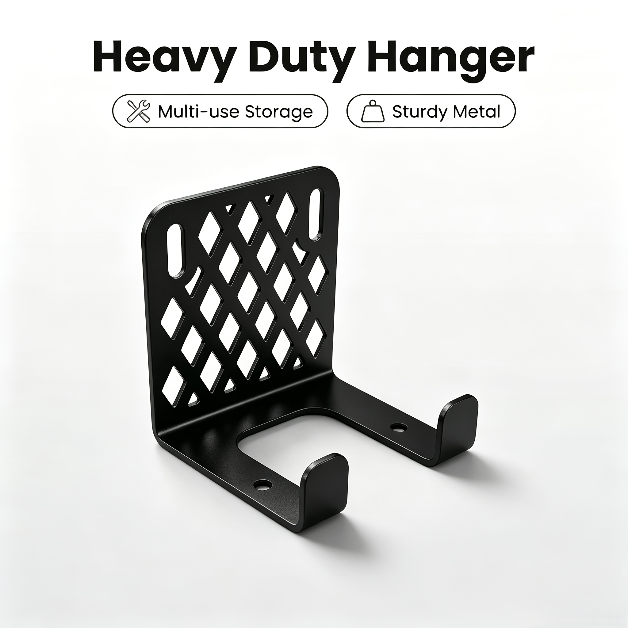 TEMU 1 crochet mural en métal noir de 6 cm pour outils, support de rangement multifonctionnel, support d'organisation d'outils pour cuisine et salle