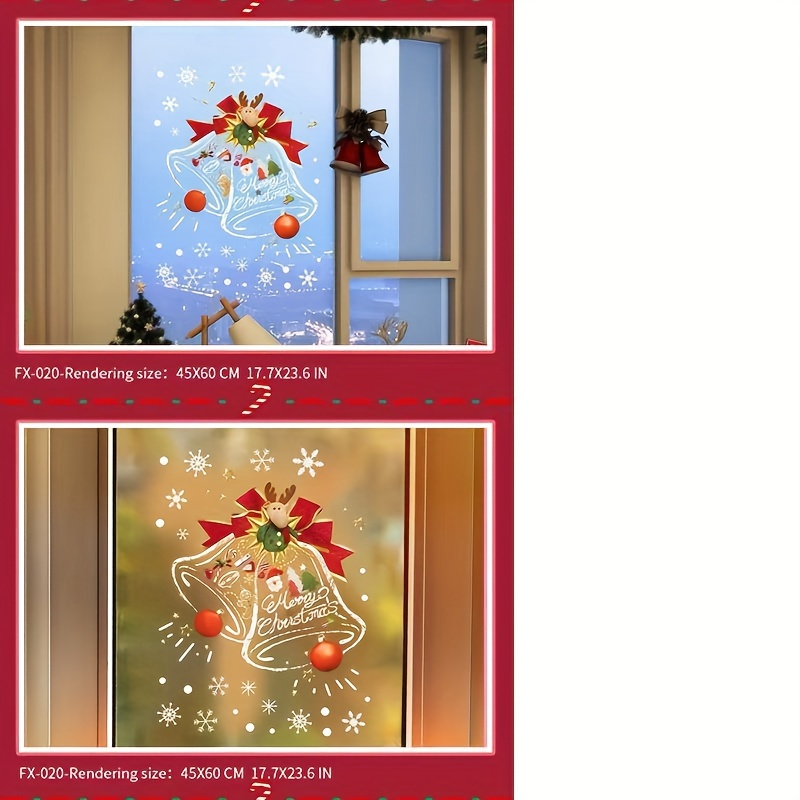 Fensterbild Weihnachtsmann Mit Geschenken – Statisch Haftend, 15,5x19 Cm | Wiederverwendbarer Fenstersticker