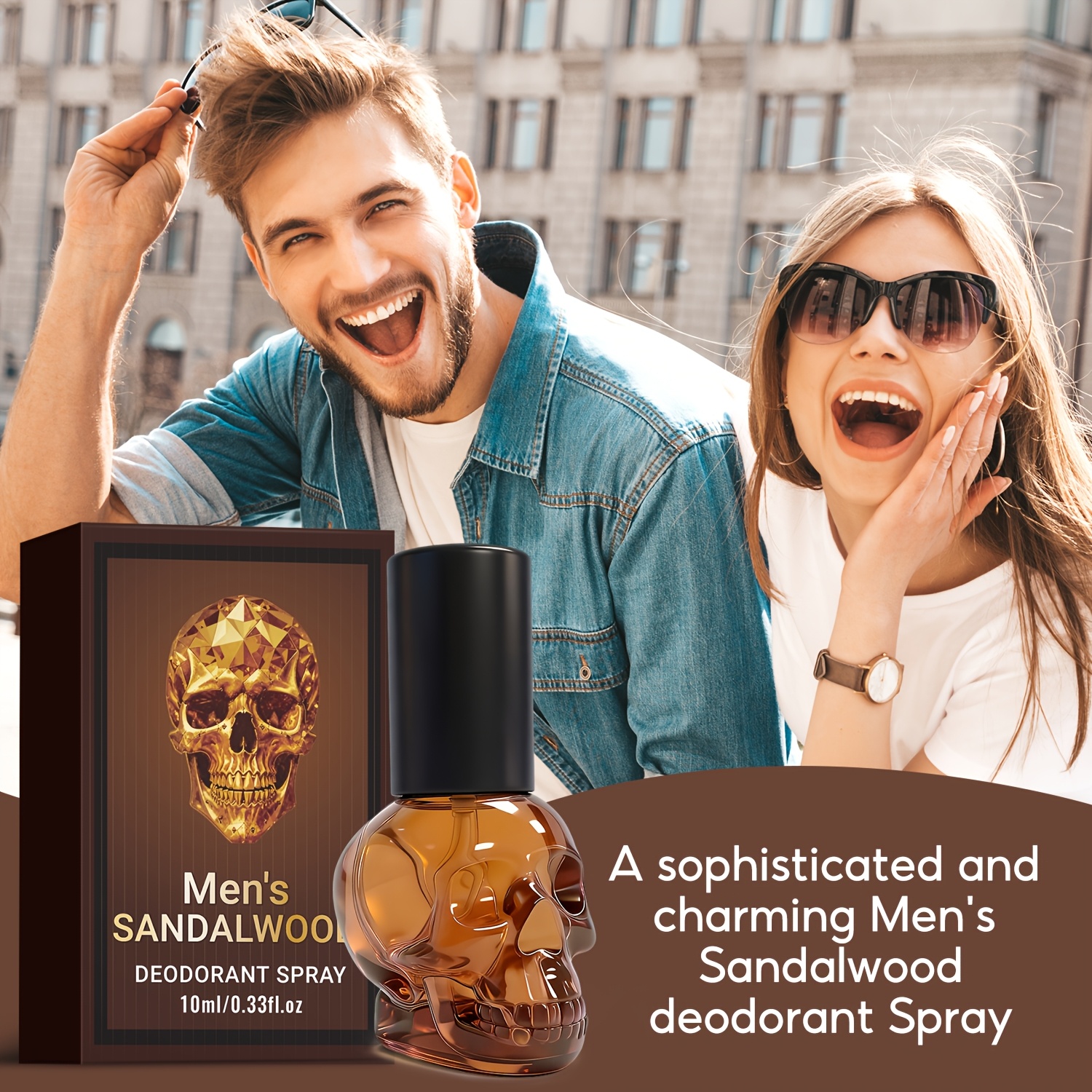 Sandalwood Luxury Deodorant Spray for Men, Featuring a Classic And Captivating Sandalwood Scent, Instantly Refreshes Underarm Skin, Suitable for The Whole Body, a Must-Have for Date Nights, Showcasing Elegant Charm, Lasts for 24 Hours