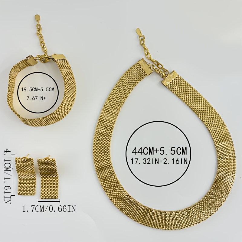 Vintage Jewelry Set for Women, 18K Golden Plated Iron