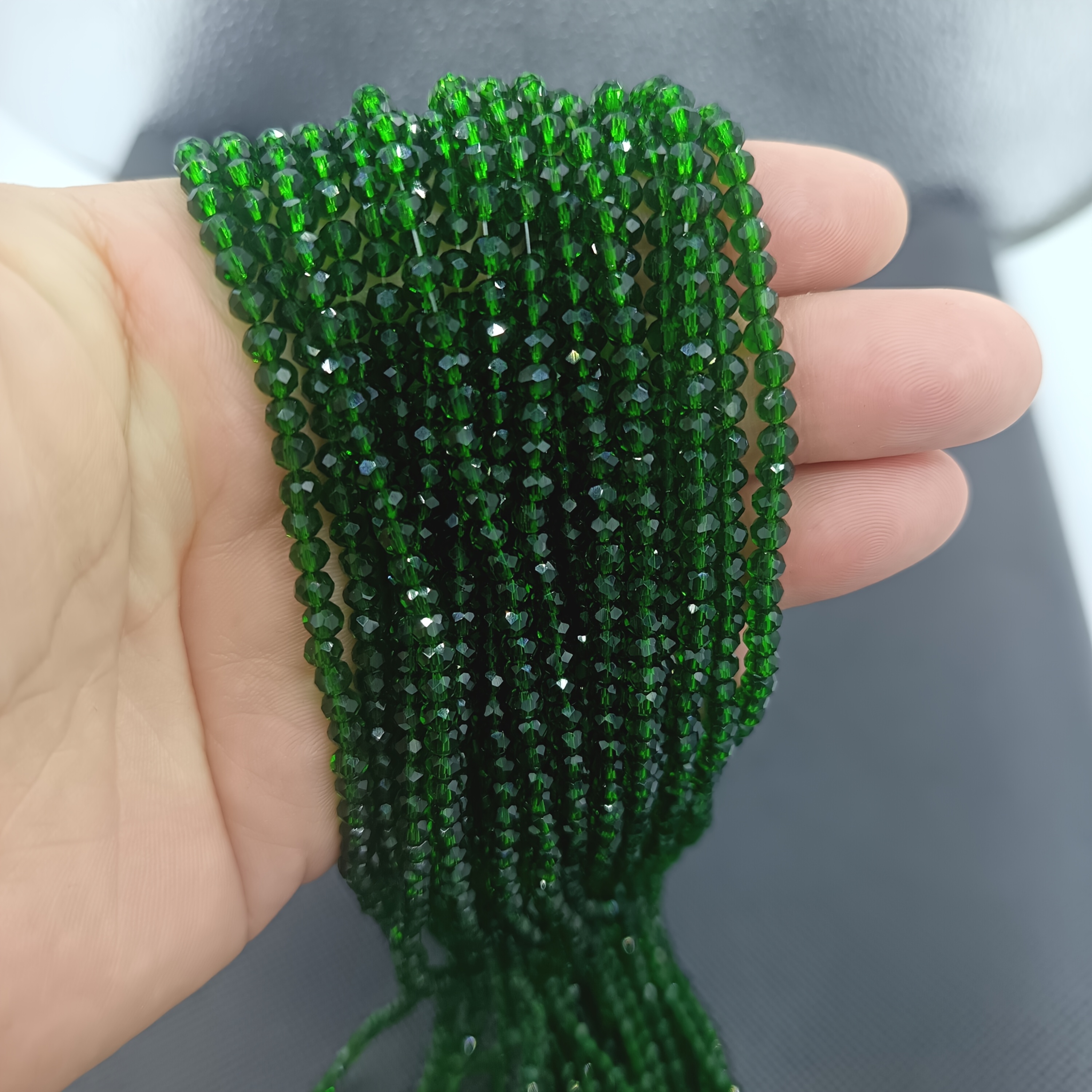 Approximately 1200 Green Flat Beads for DIY Jewelry Making