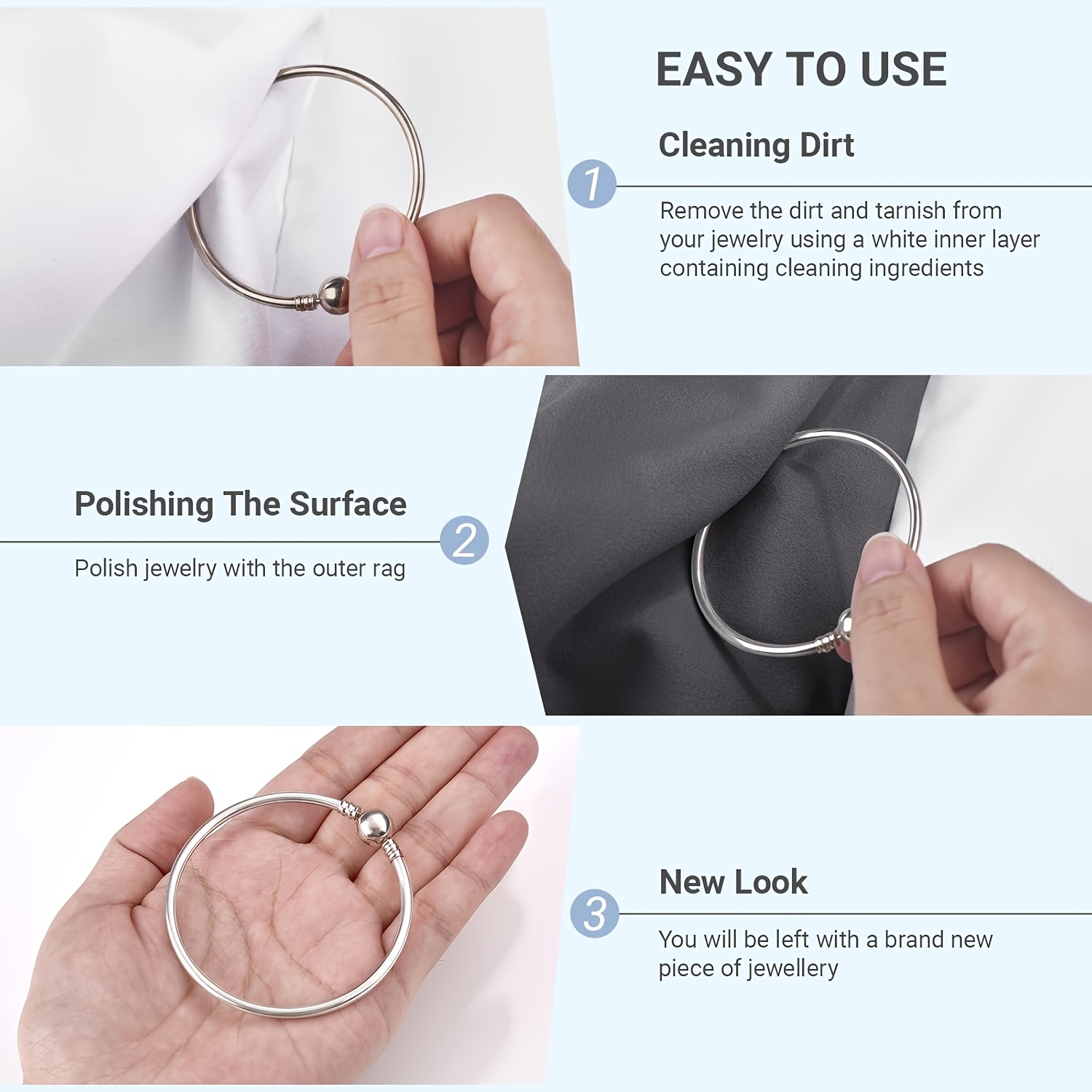 2pcs Professional Polishing Cloth for Jewelry Cleaning