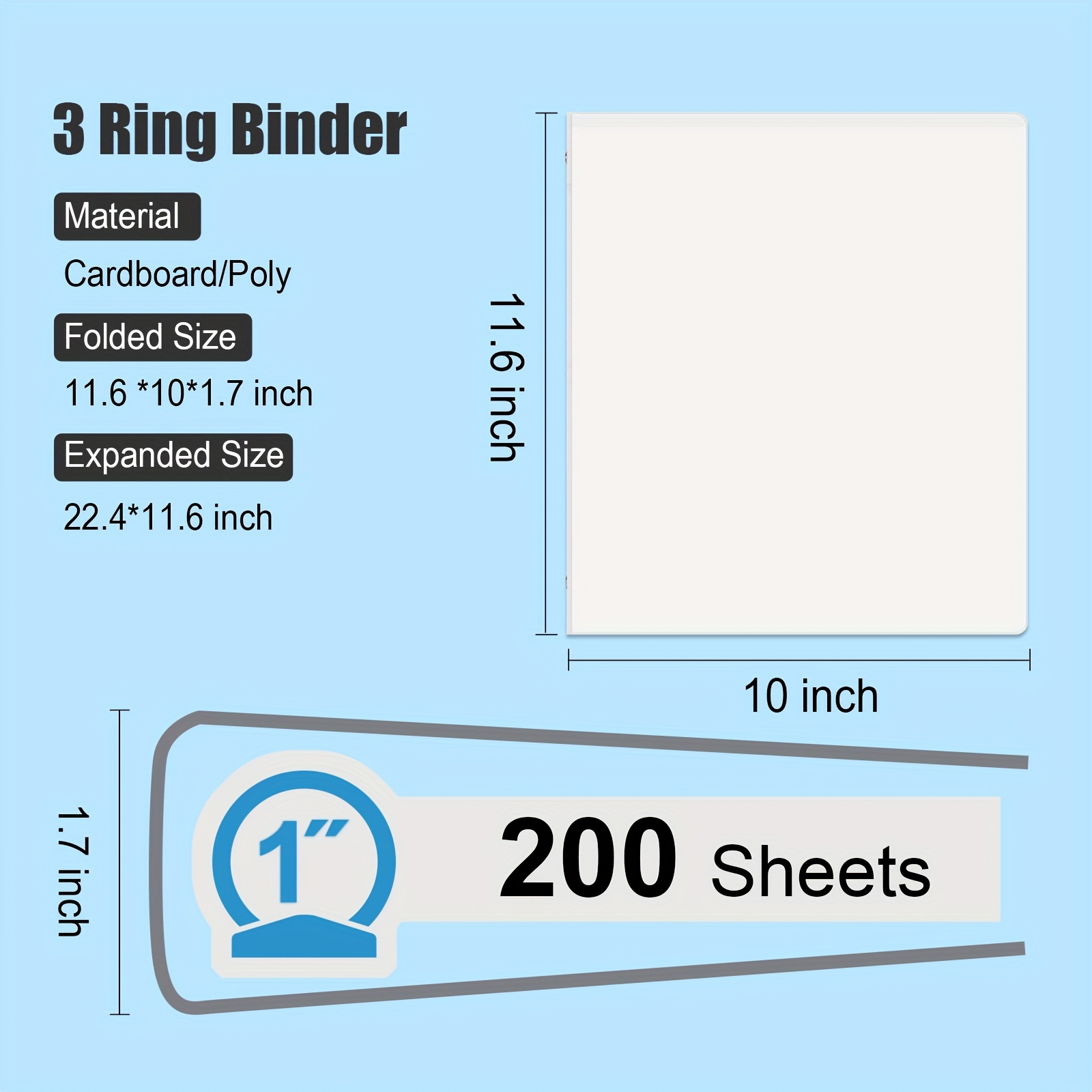 Binders 3 View Cover Round Ring View Binder Holds - Temu