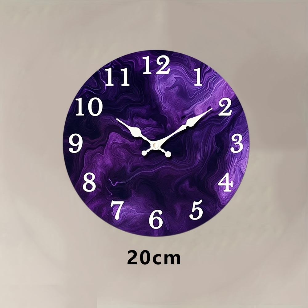TEMU 1 Orologio da Parete , Orologio Stile Sfumato Viola, Illumina il con , Silenzioso Senza Ticchettio, per Decorazioni Natalizie Domestiche e come