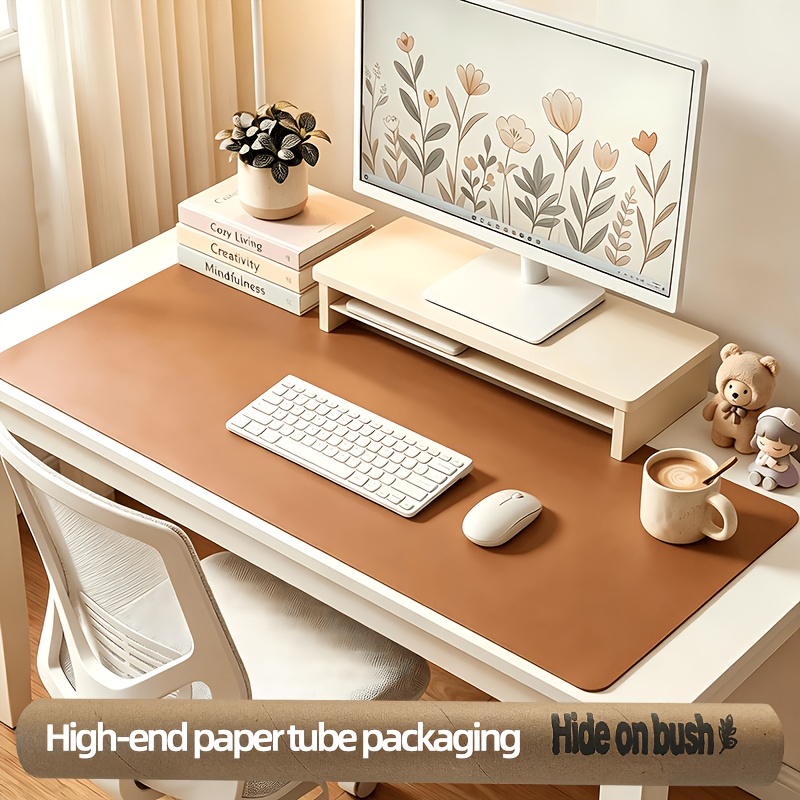 TEMU Tapis de bureau multifonctionnel haut de gamme en tube de papier, tapis de bureau pour ordinateur portable, , bureau et table d'écriture, avec