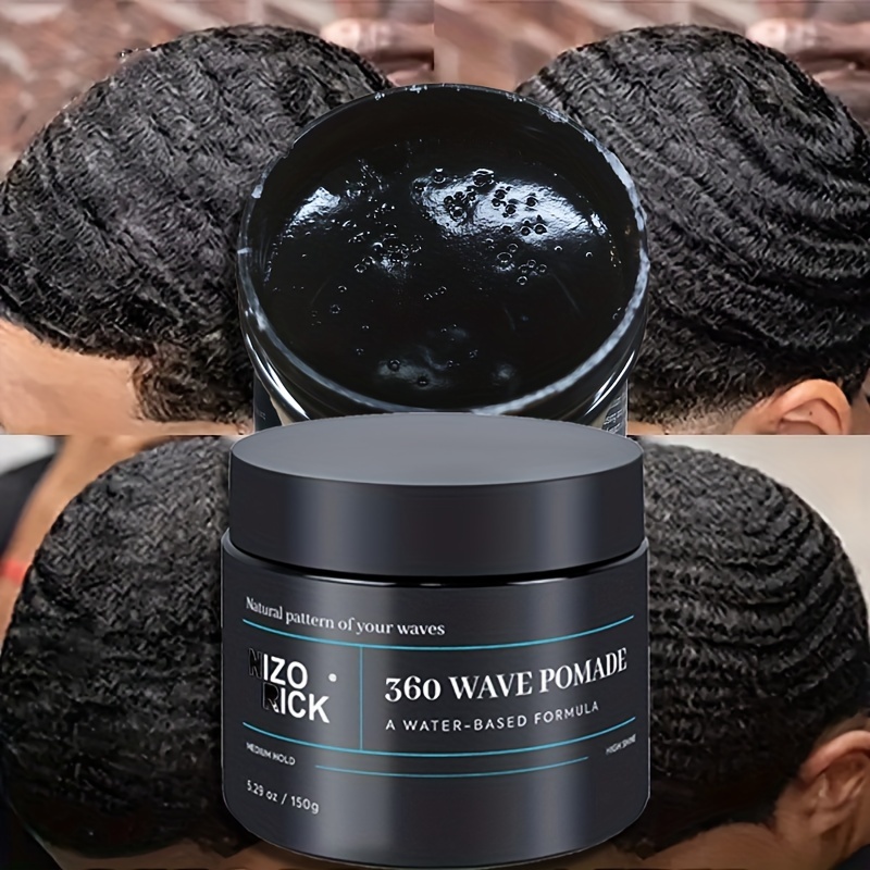 Image of Gw-11 Nizorick 360 Wave Pomade - Water-based Formula, 360° Waves & , , Easy Rinse, Unisex For All Hair Types, Natural Patterns, 150g, Styling Wax, Sleek Packaging, Highquality Ingredients