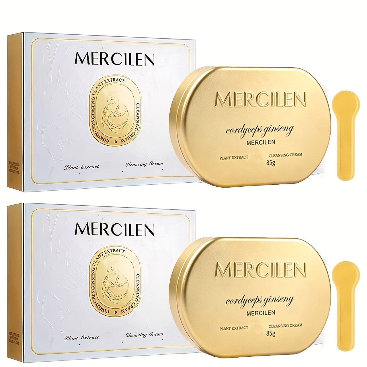 Image of Mercilen Plant-based Cleansing Cream 170g - Gentle, Moisturizing Makeup Remover With Hyaluronic Acid & Squalane For All Light Beige Types With Plant Squalane