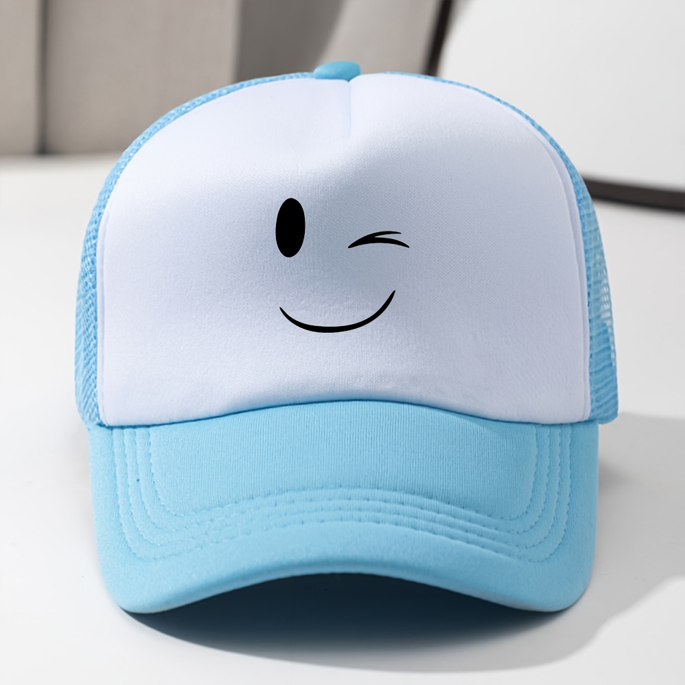 Cappello Trucker Smile Face Con Faccina Sorridente – Snapback Regolabile Unisex Con Rete Traspirante
