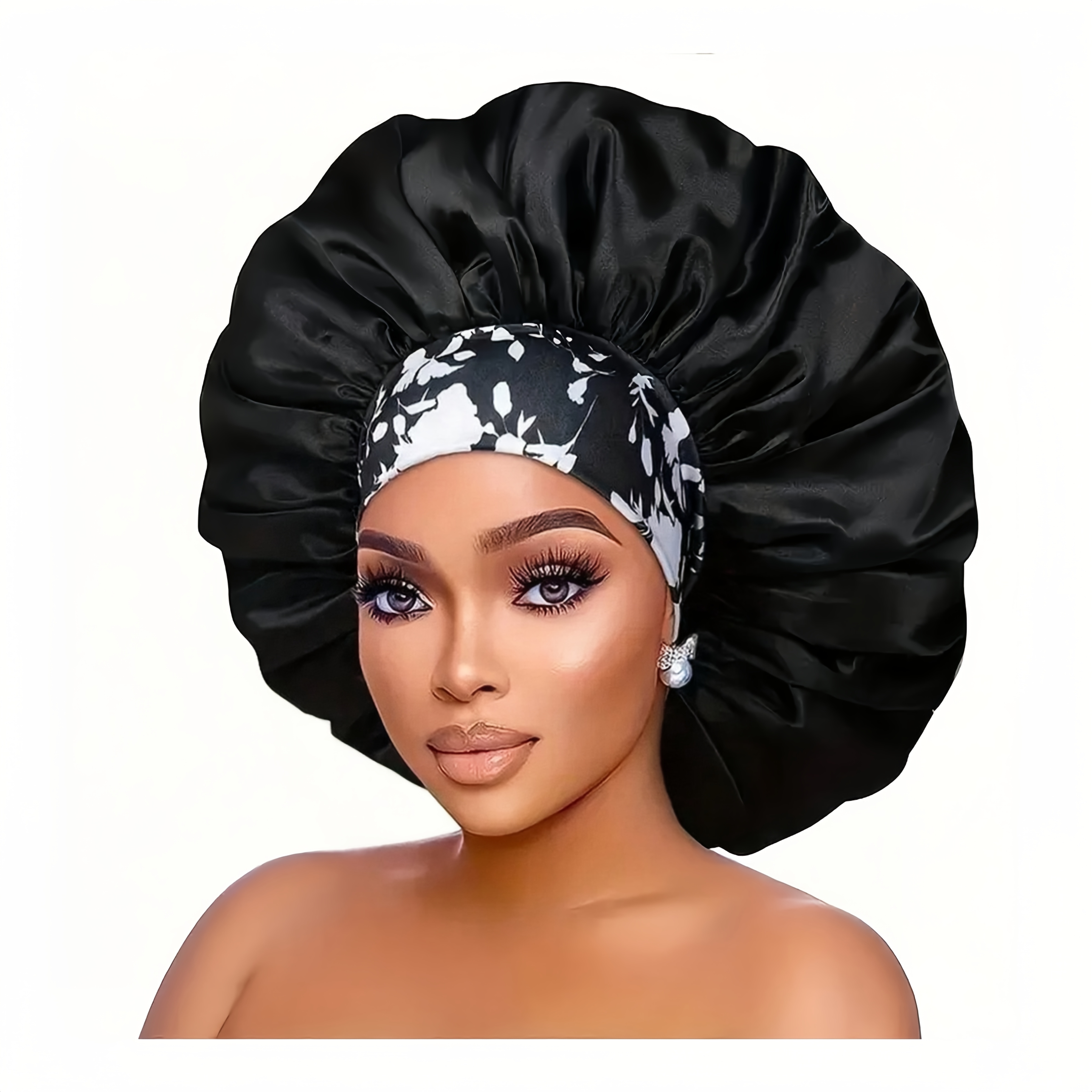 TEMU 1pc Satin Sleep Caps For Women | Breathable High-density Hair Caps With Floral, Solid & Designs, Edges For Chemotherapy, Night Hair Care & Use,