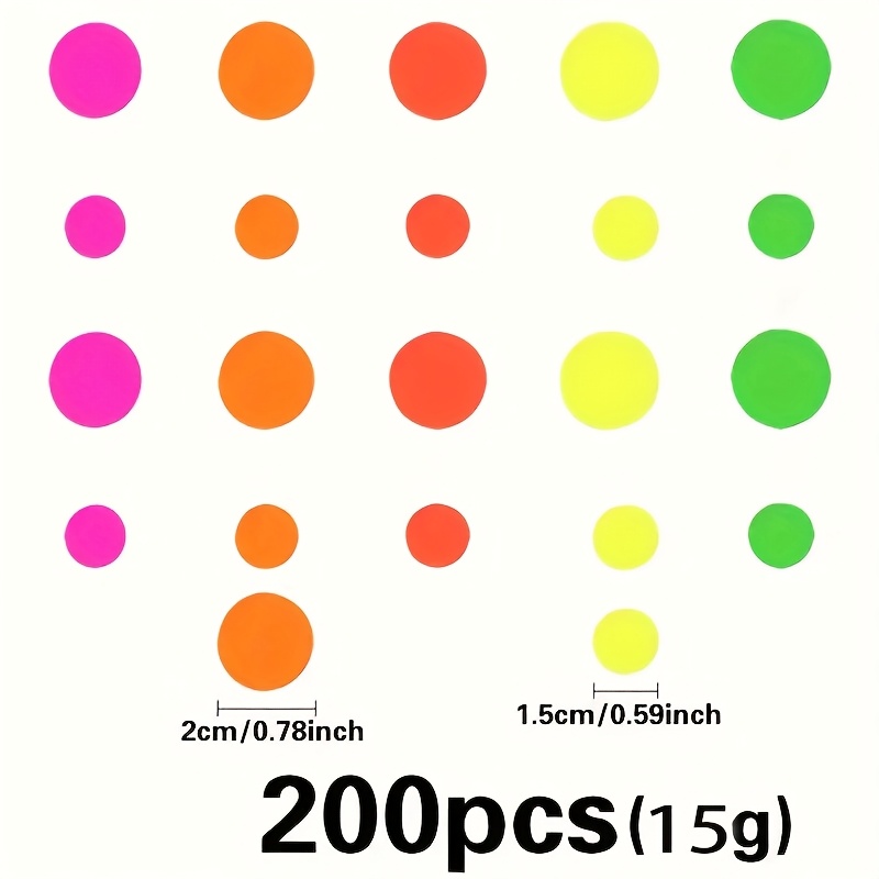 Image of 200pcs -the-dark Confetti - Fluorescent Paper Dots, Suitable For Night Parties, Events, And Celebrations, For Christmas, Halloween