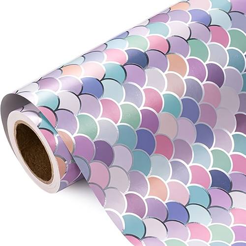 mermaid scale bright aluminum plated wrapping paper 43cm 300cm suitable for birthday valentines day gifts and party decorations elements